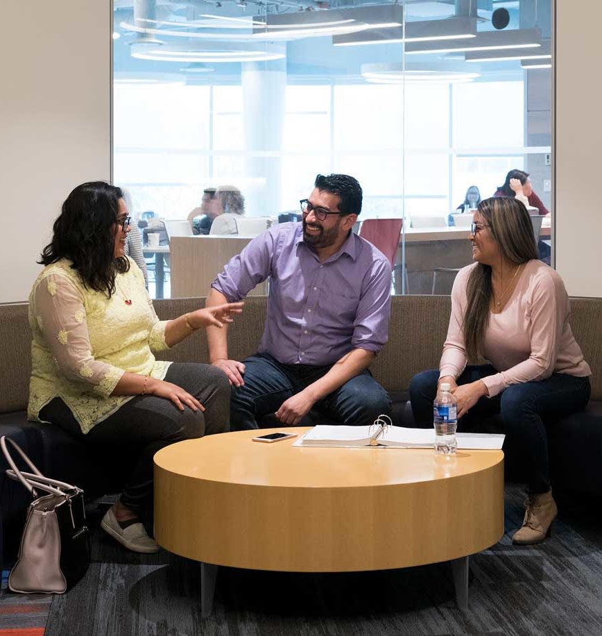 Team collaborating in office